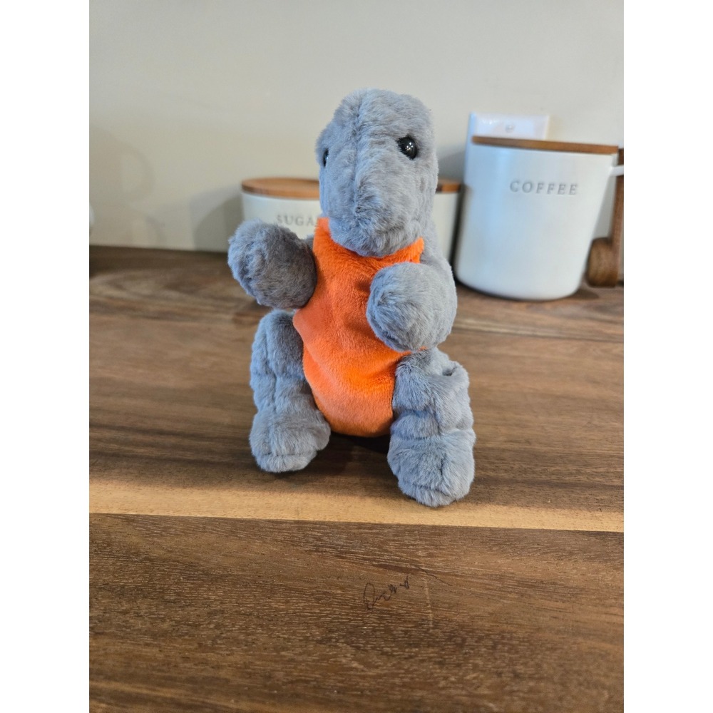Ty Beanie Baby Emmett the Apatosaurus Dinosaur Grey Orange Plush 2023